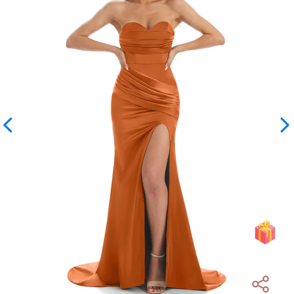 Sweetheart Strapless Mermaid Side Slit Soft Satin Long Dress
